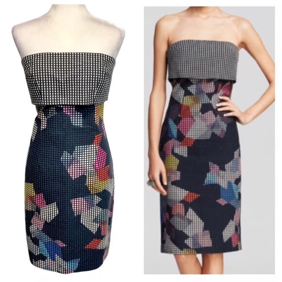 TRINA TURK Multicolor Daja Strapless Dress Size 6 - Picture 2 of 5